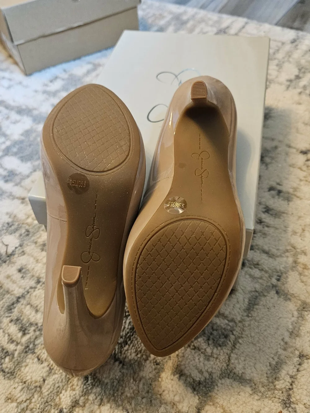 Jessica Simpson Nude Patent JS-Malia High Heel Pumps